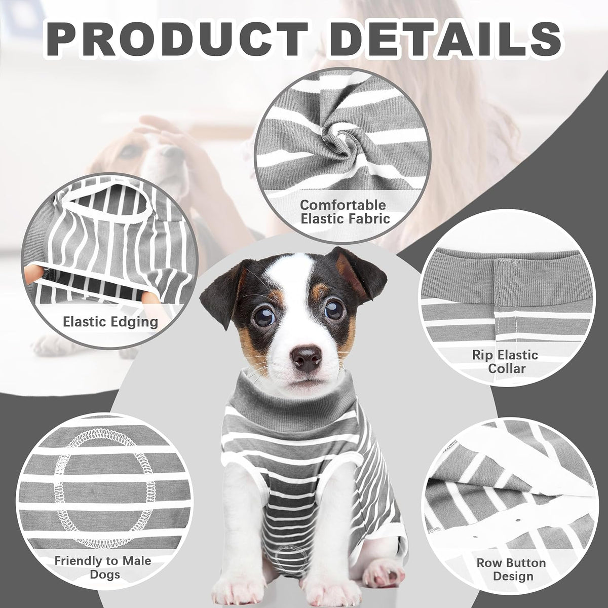 Recovery Suit for Dogs, Soft Dog Surgery Suit for Female Spay Male Neuter