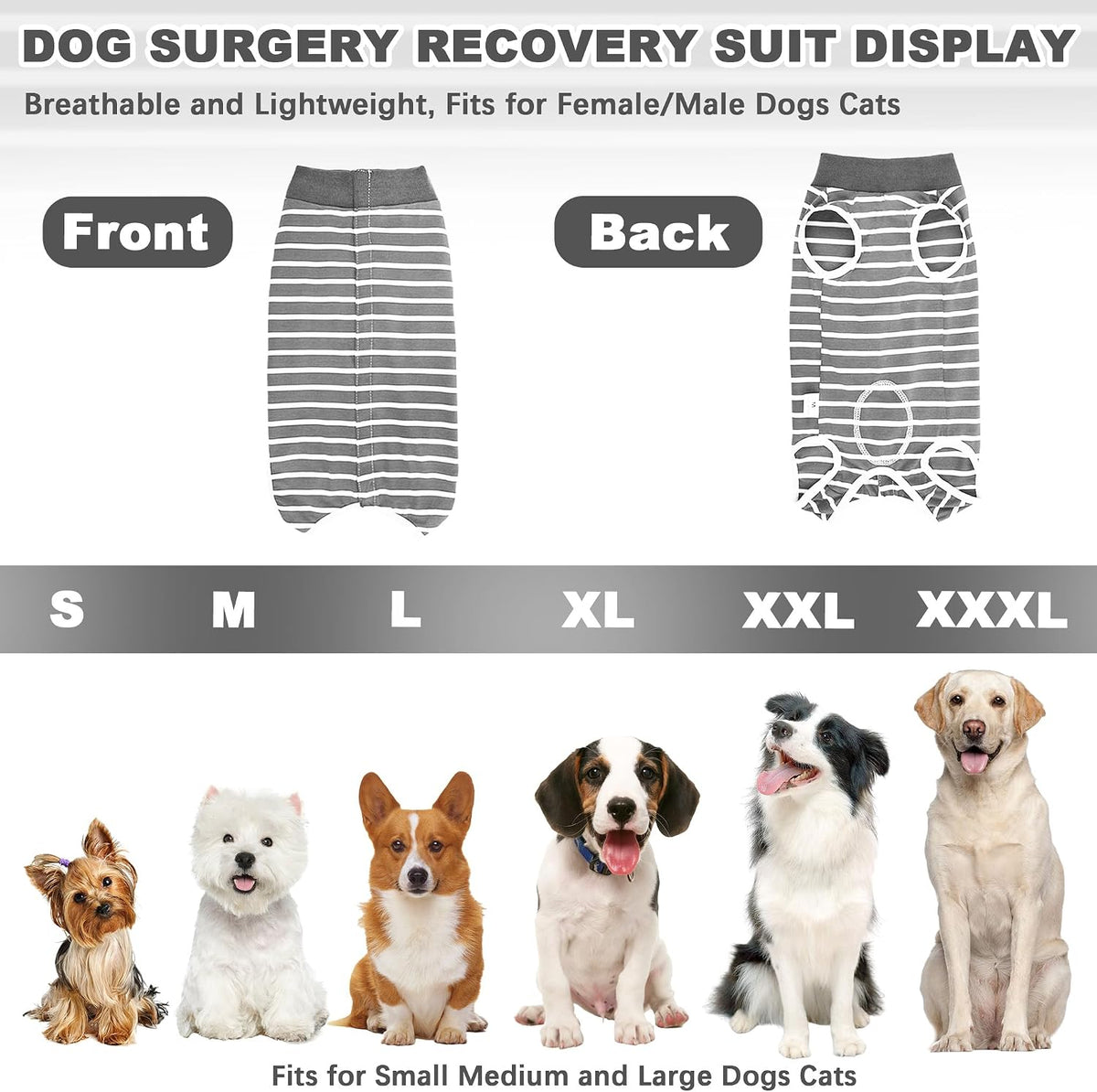 Recovery Suit for Dogs, Soft Dog Surgery Suit for Female Spay Male Neuter