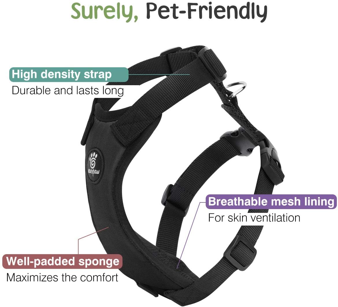 Dog Seat Belt Vest Harness for Car, 2 in 1 Seatbelt Buckle