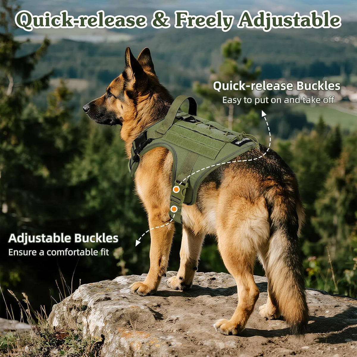 Dog Seat Belt Vest Harness for Car, 2 in 1 Seatbelt Buckle