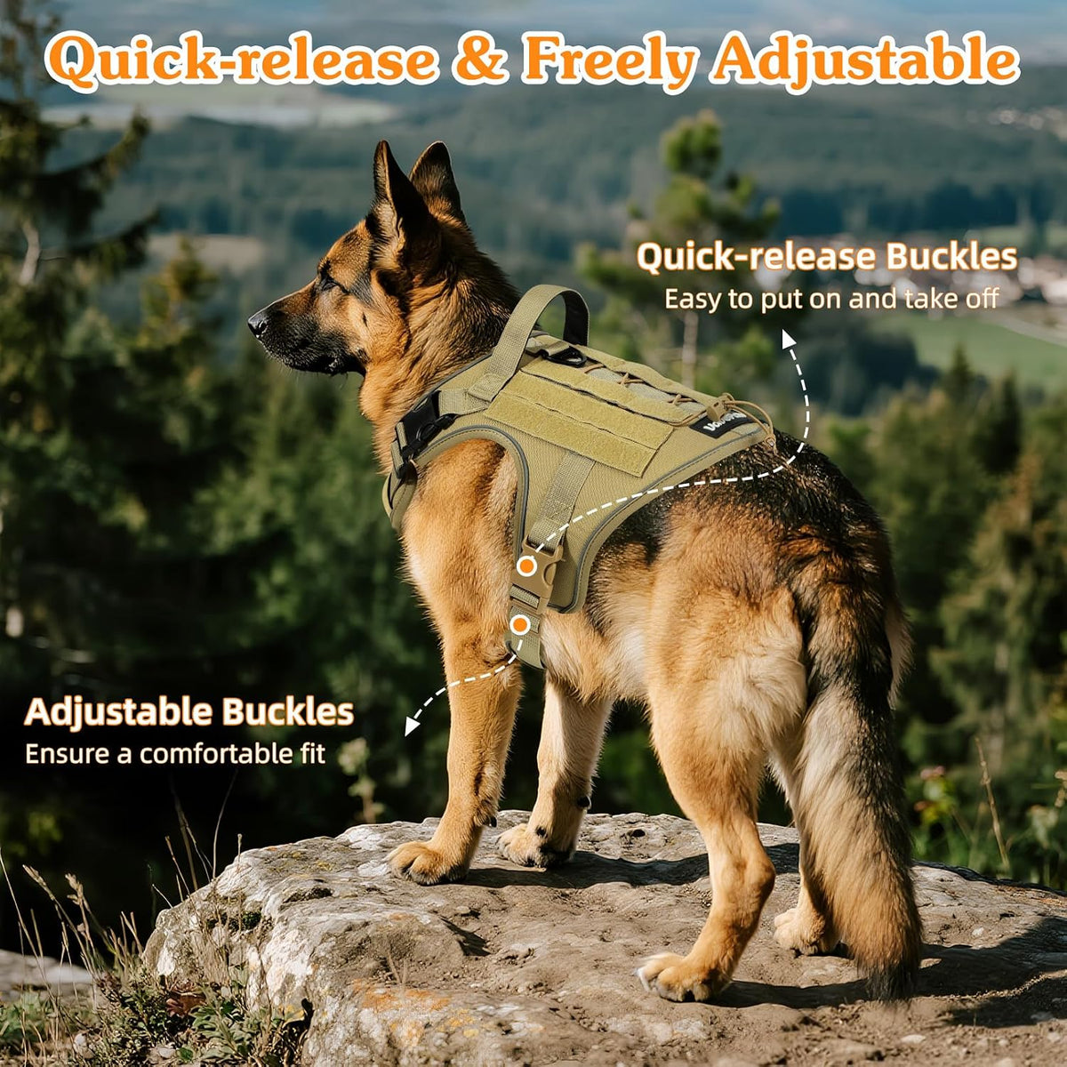 Dog Seat Belt Vest Harness for Car, 2 in 1 Seatbelt Buckle