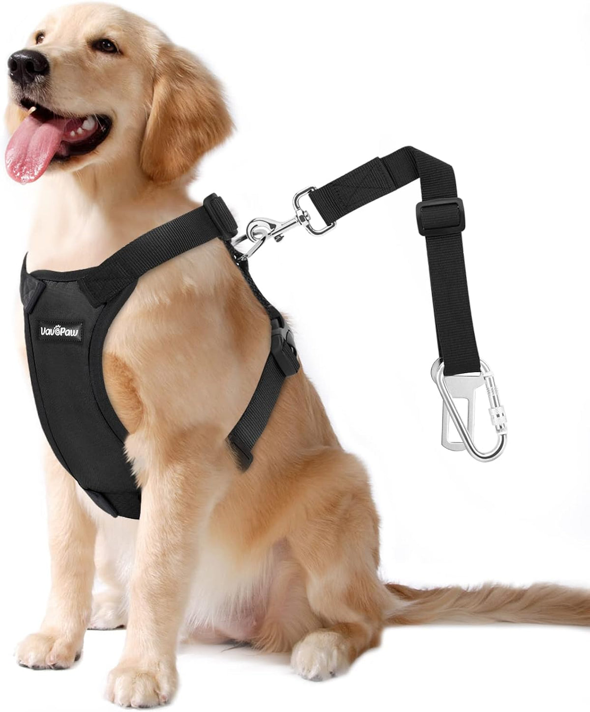 Dog Seat Belt Vest Harness for Car, 2 in 1 Seatbelt Buckle