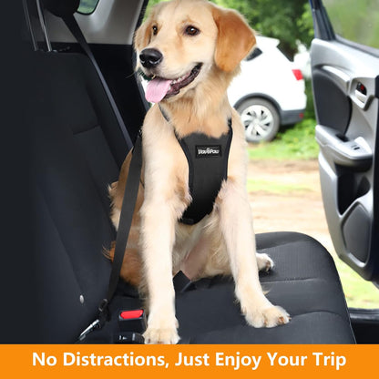 Dog Seat Belt Vest Harness for Car, 2 in 1 Seatbelt Buckle