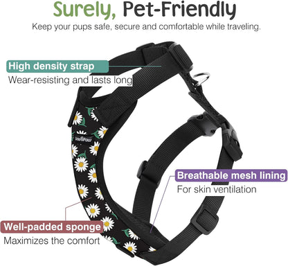 Dog Seat Belt Vest Harness for Car, 2 in 1 Seatbelt Buckle
