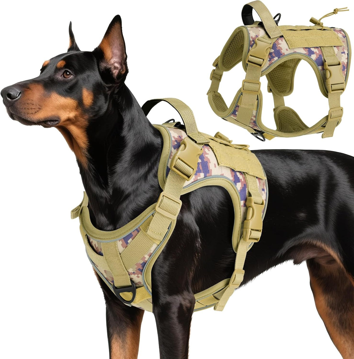 Dog Seat Belt Vest Harness for Car, 2 in 1 Seatbelt Buckle