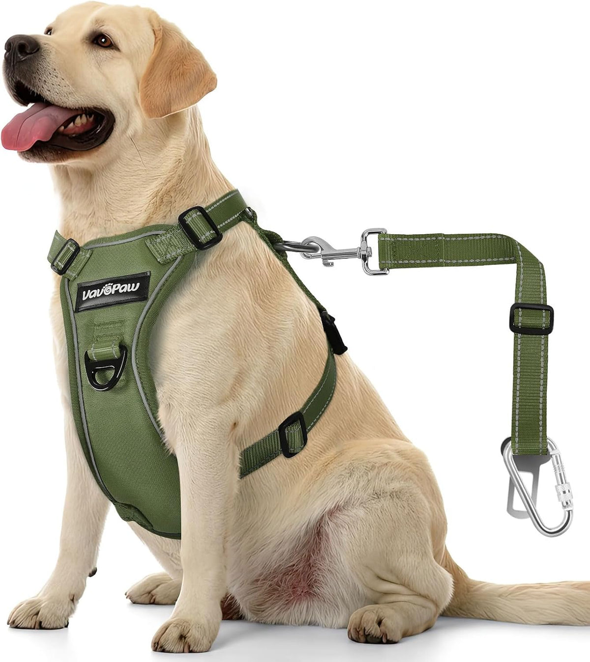Dog Seat Belt Vest Harness for Car, 2 in 1 Seatbelt Buckle