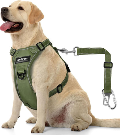 Dog Seat Belt Vest Harness for Car, 2 in 1 Seatbelt Buckle