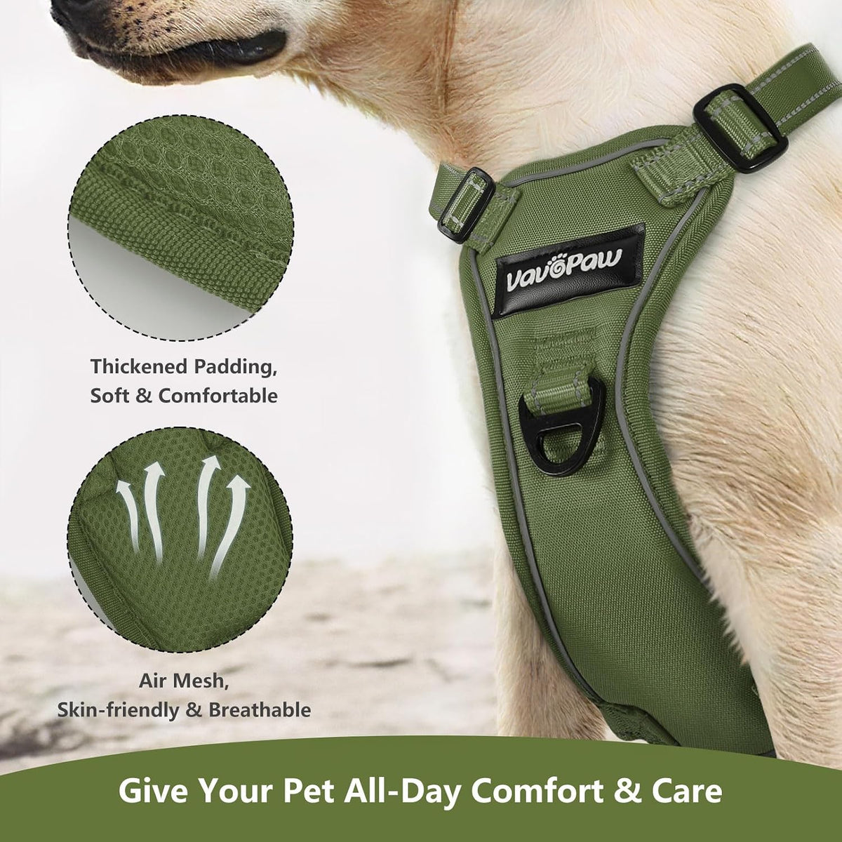 Dog Seat Belt Vest Harness for Car, 2 in 1 Seatbelt Buckle