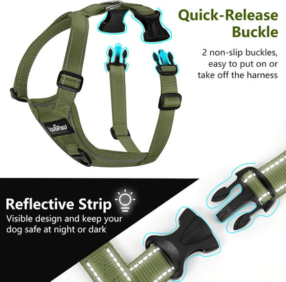 Dog Seat Belt Vest Harness for Car, 2 in 1 Seatbelt Buckle
