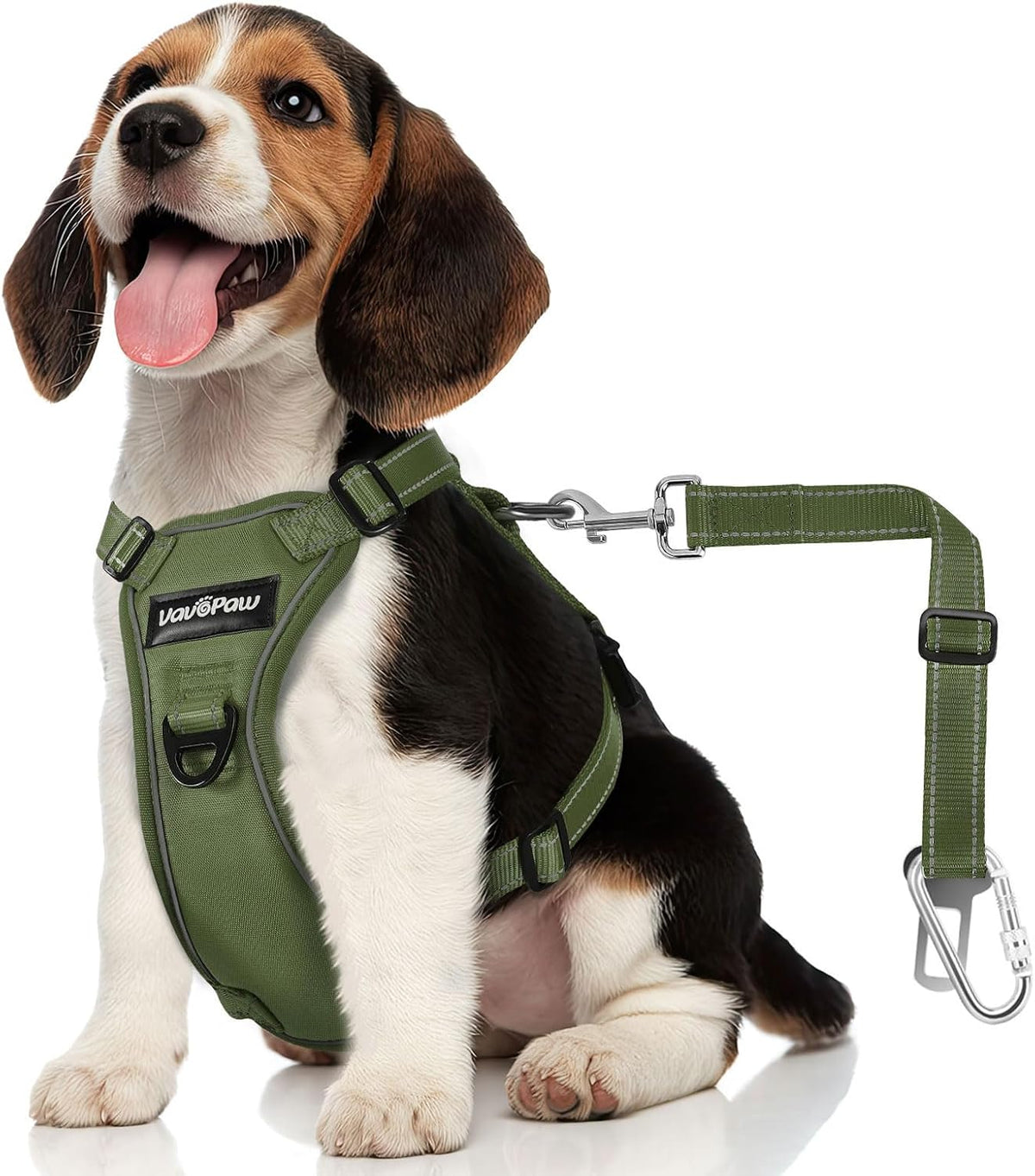 Dog Seat Belt Vest Harness for Car, 2 in 1 Seatbelt Buckle