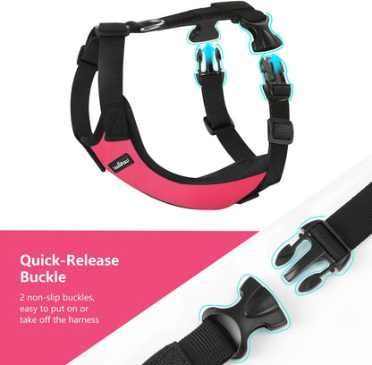 Dog Seat Belt Vest Harness for Car, 2 in 1 Seatbelt Buckle