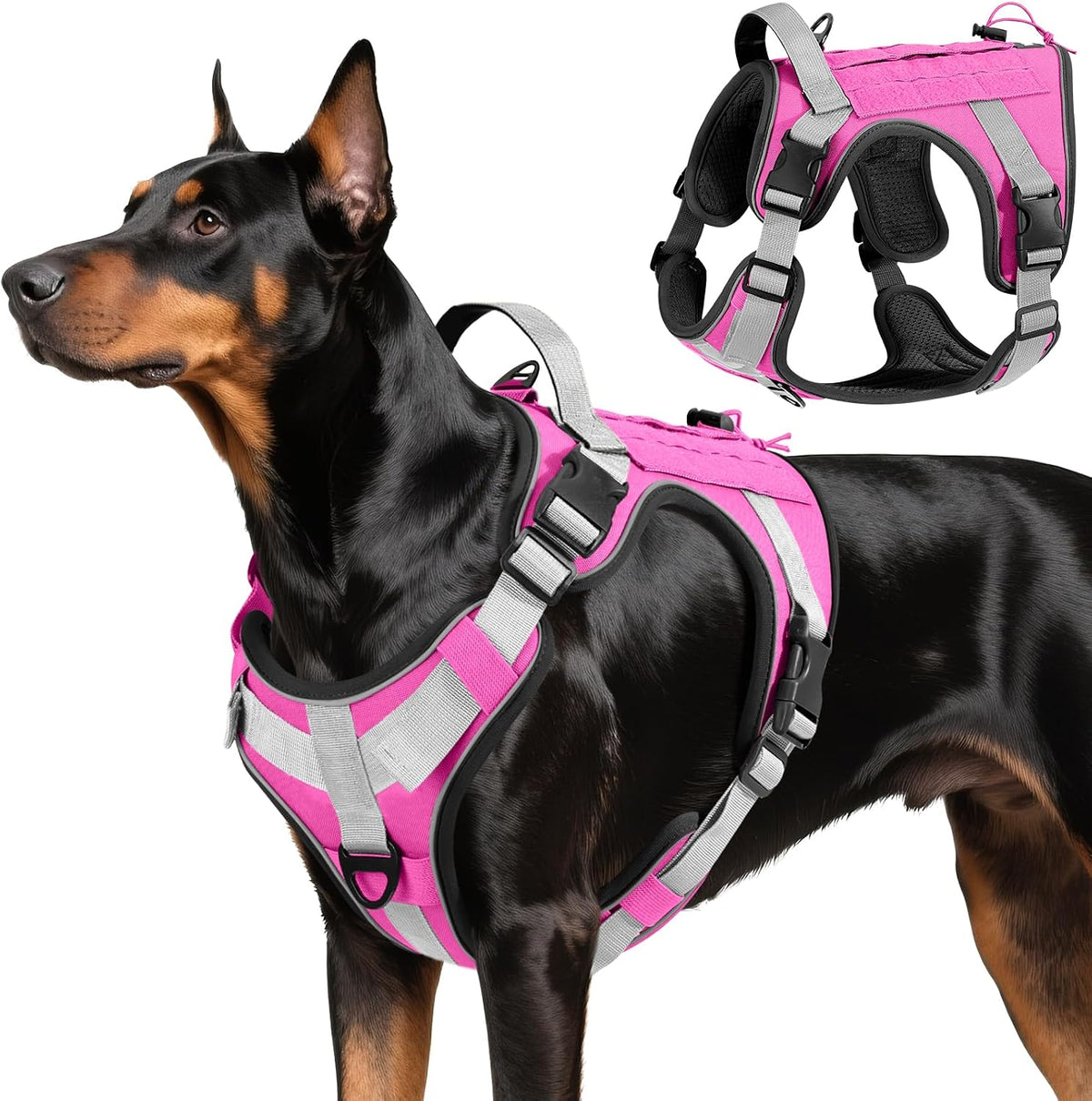 Dog Seat Belt Vest Harness for Car, 2 in 1 Seatbelt Buckle
