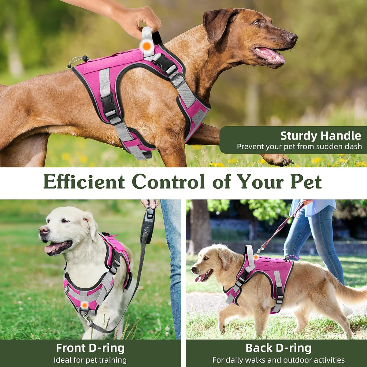 Dog Seat Belt Vest Harness for Car, 2 in 1 Seatbelt Buckle