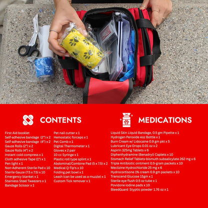 Cat & Dog First Aid Kit with Thermometer & Bandages (Medium)