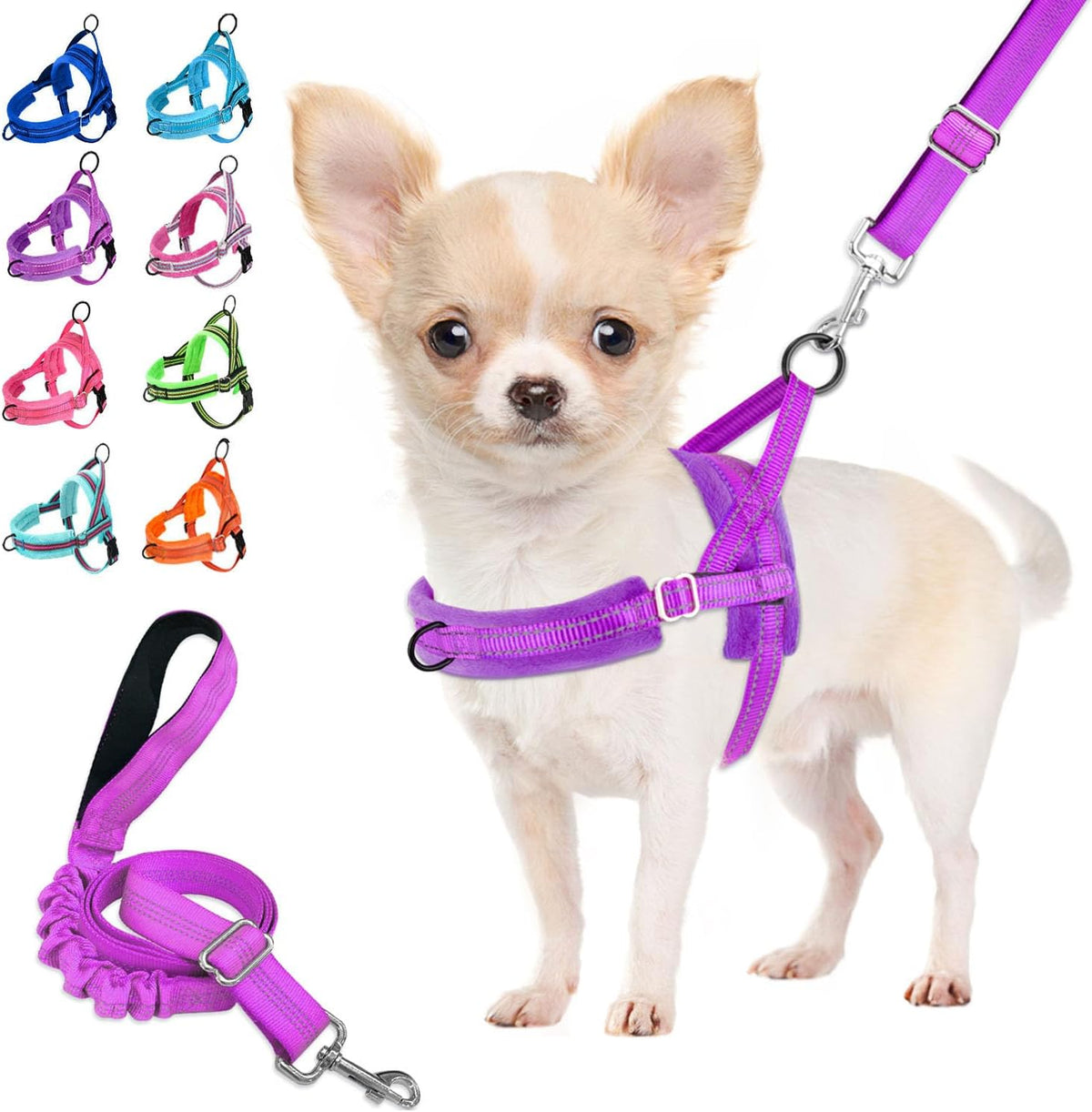 Small Dog Harness and Leash Set, No Pull Soft Padded Vest