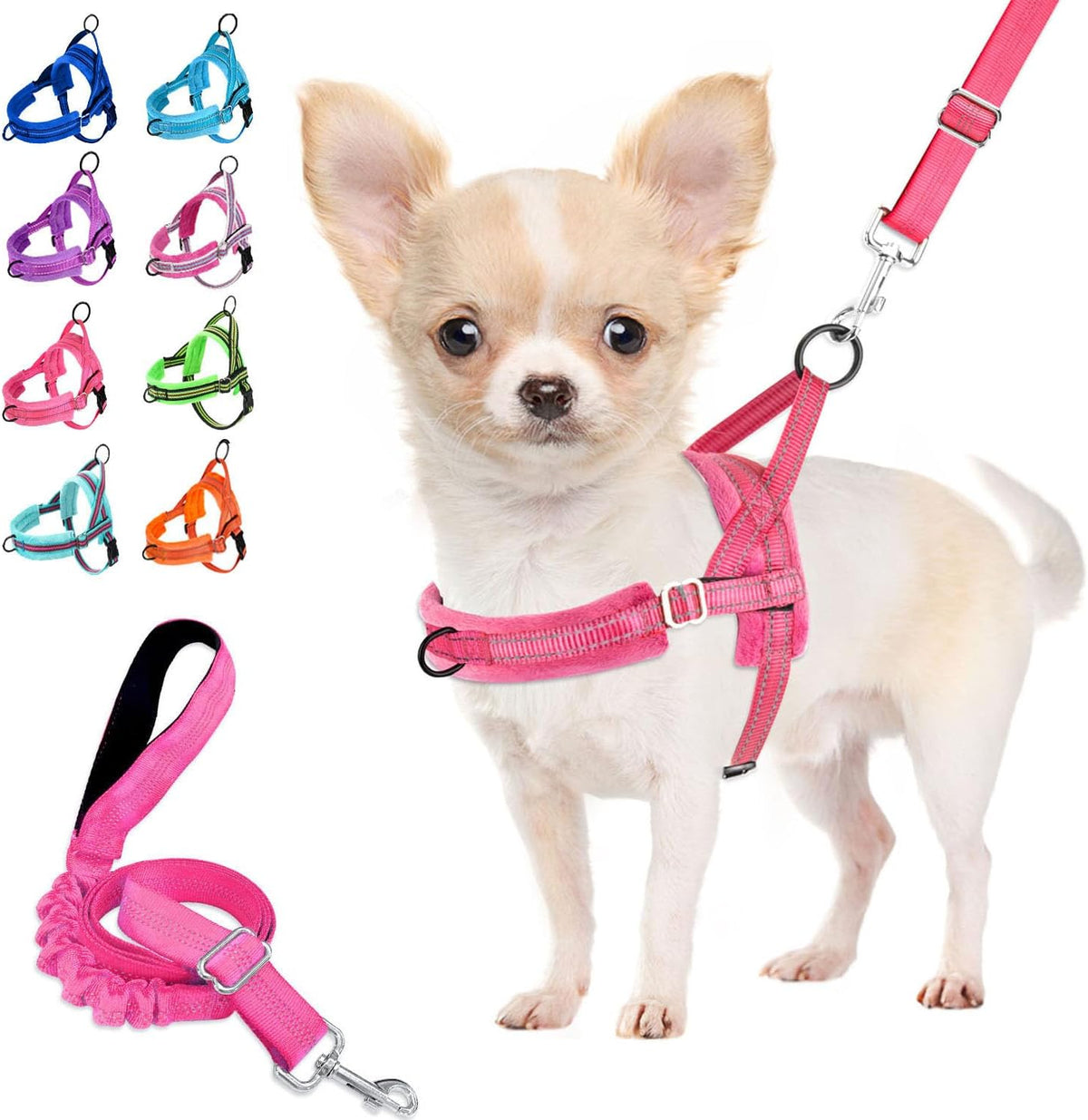 Small Dog Harness and Leash Set, No Pull Soft Padded Vest