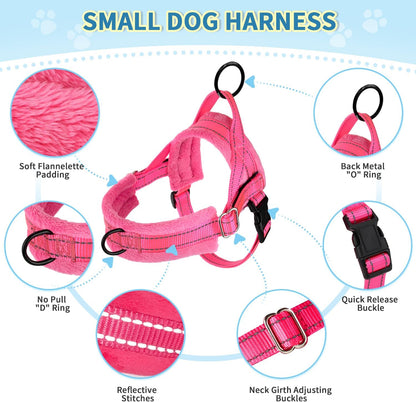 Small Dog Harness and Leash Set, No Pull Soft Padded Vest