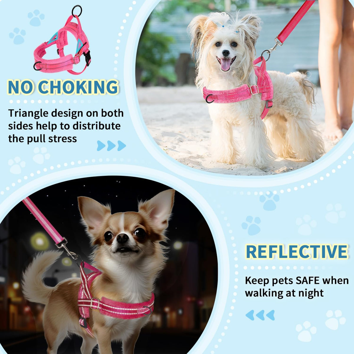 Small Dog Harness and Leash Set, No Pull Soft Padded Vest