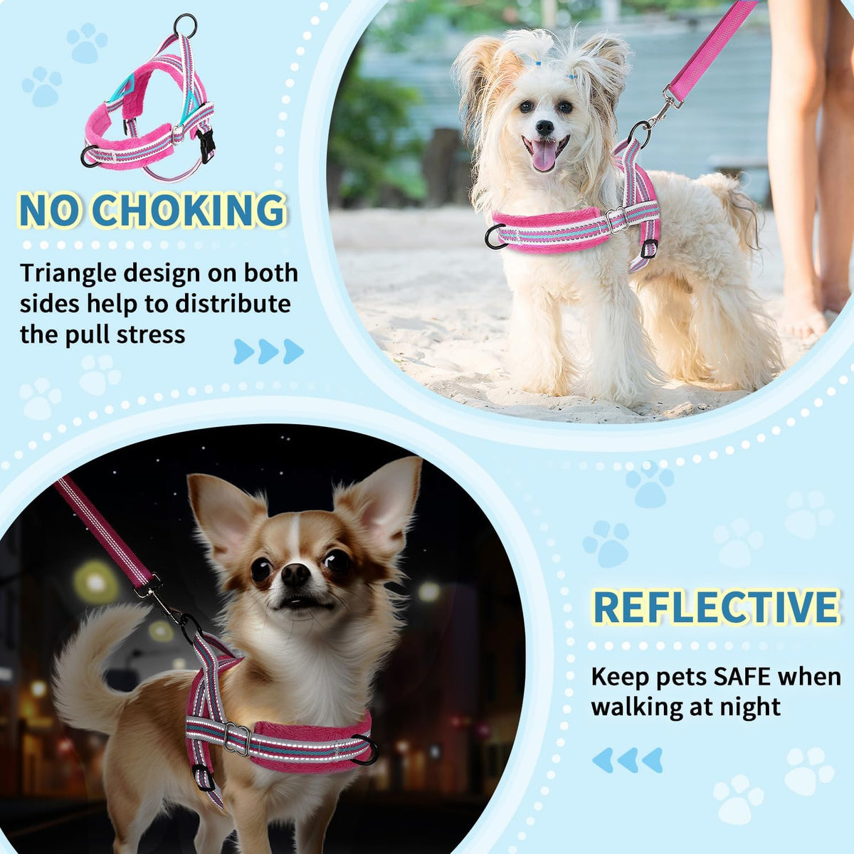 Small Dog Harness and Leash Set, No Pull Soft Padded Vest