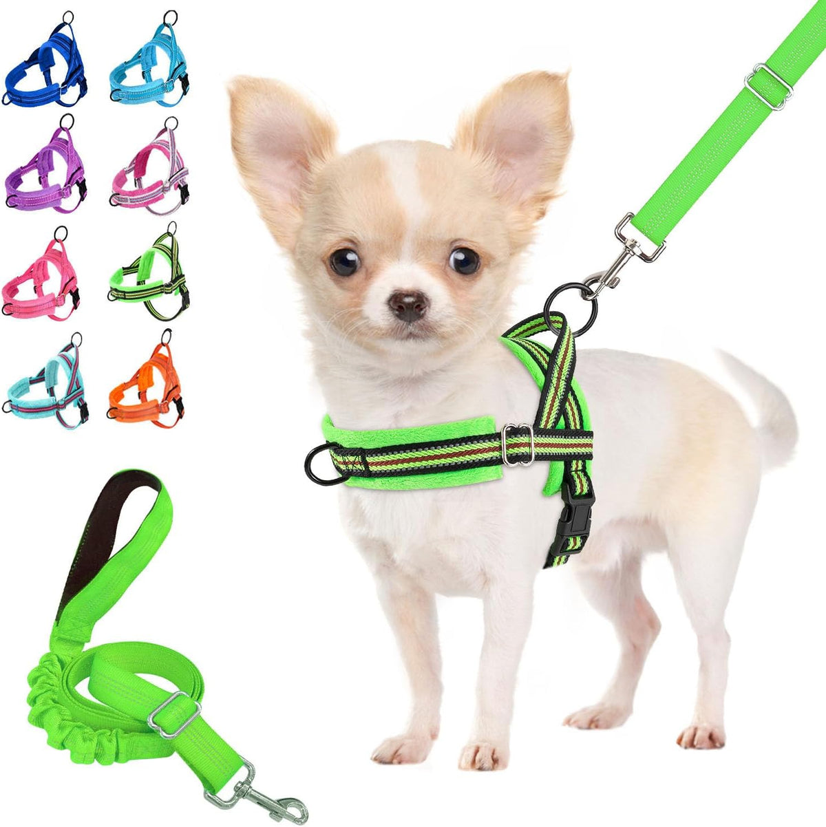 Small Dog Harness and Leash Set, No Pull Soft Padded Vest
