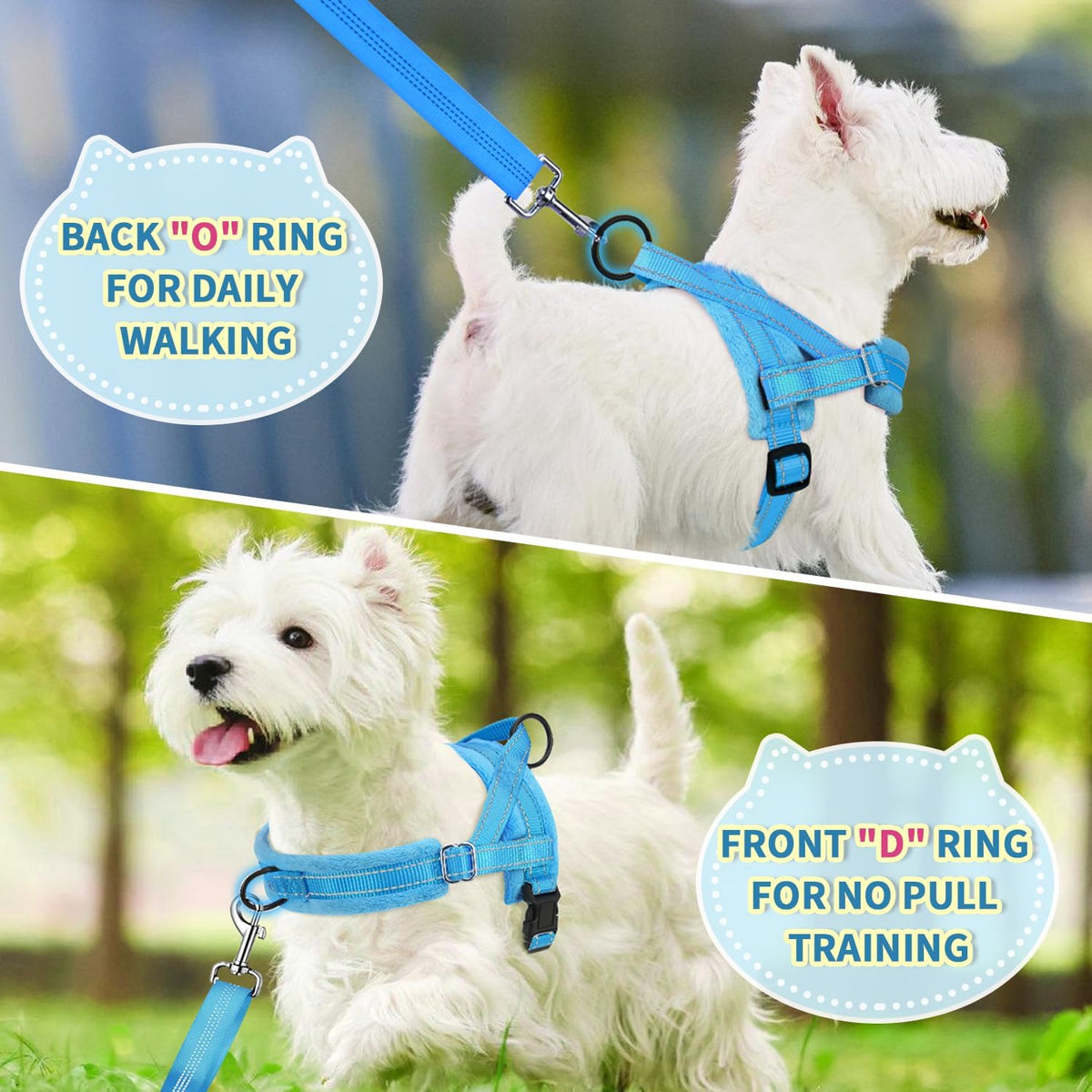 Small Dog Harness and Leash Set, No Pull Soft Padded Vest