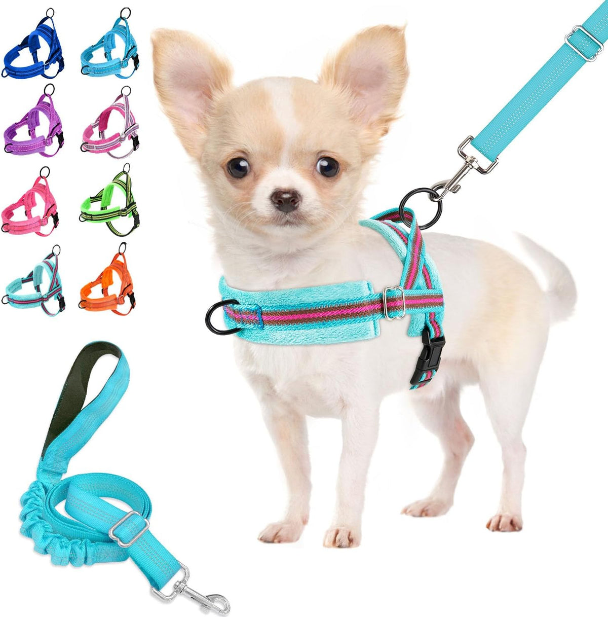 Small Dog Harness and Leash Set, No Pull Soft Padded Vest