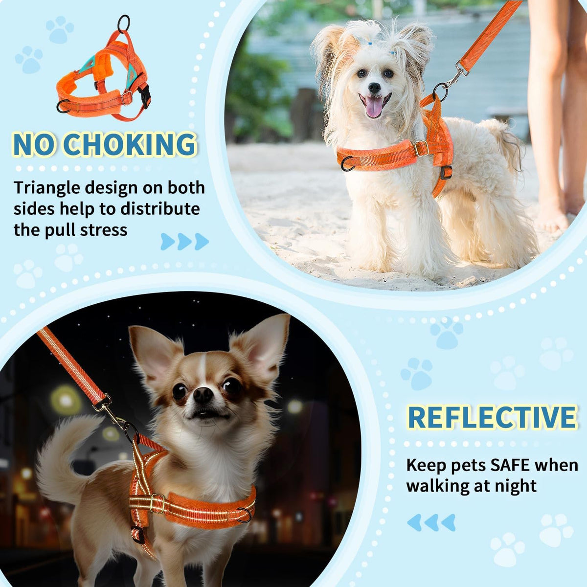 Small Dog Harness and Leash Set, No Pull Soft Padded Vest