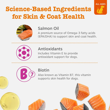 Salmon Oil for Dogs - Skin & Coat Chews, Salmon
