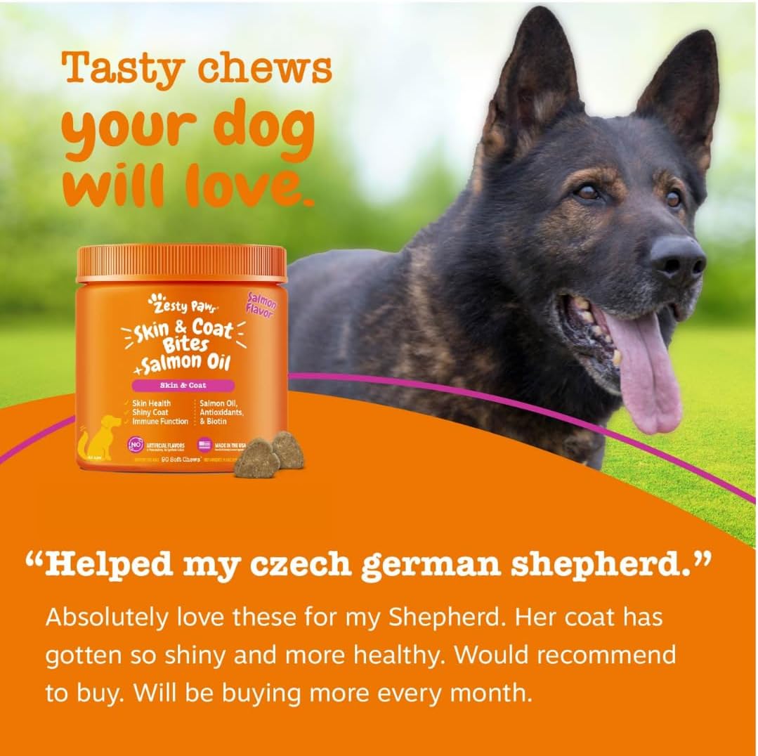 Salmon Oil for Dogs - Skin & Coat Chews, Salmon