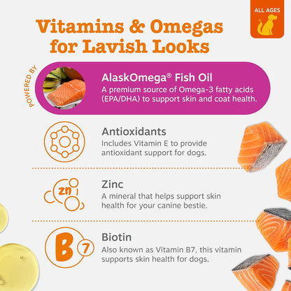 Salmon Oil for Dogs - Skin & Coat Chews, Salmon