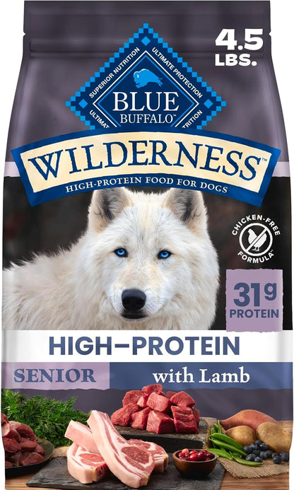 Blue Buffalo Wilderness Lamb & Wholesome Grains Senior Dry Dog Food, 4.5 lb