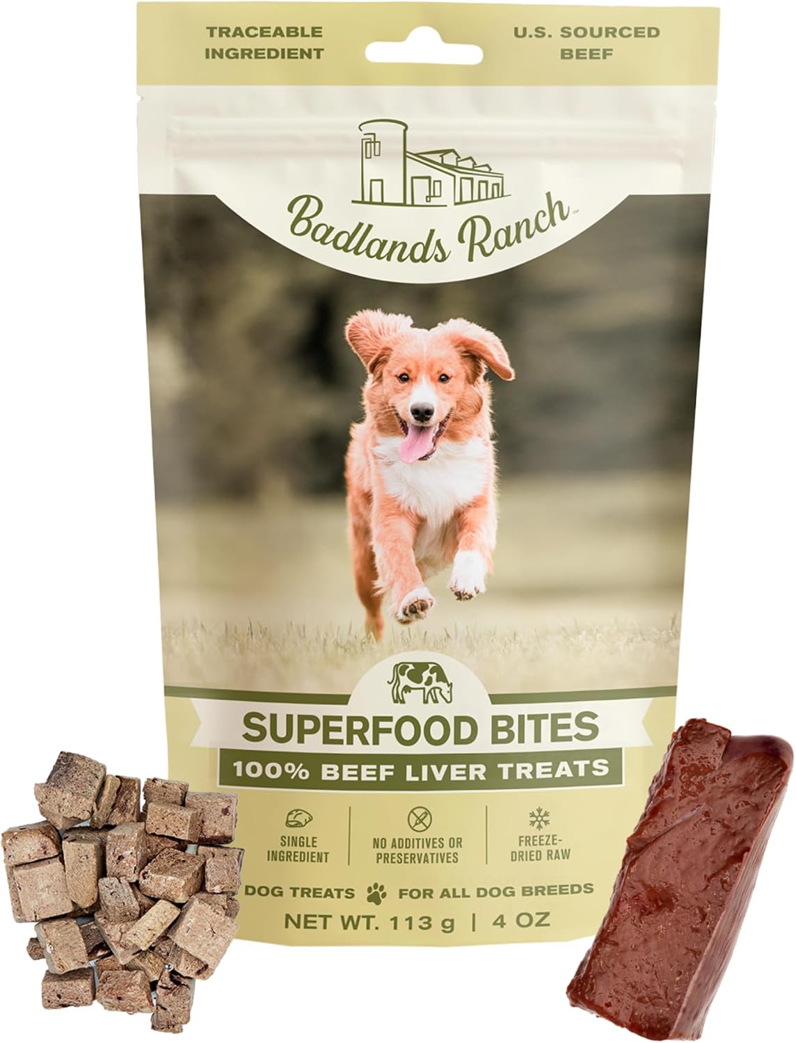 Superfood Bite Freeze-Dried Beef Liver Dog Treats, 4 oz