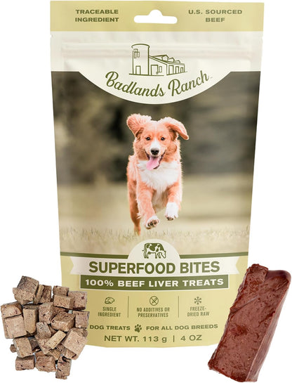 Superfood Bite Freeze-Dried Beef Liver Dog Treats, 4 oz