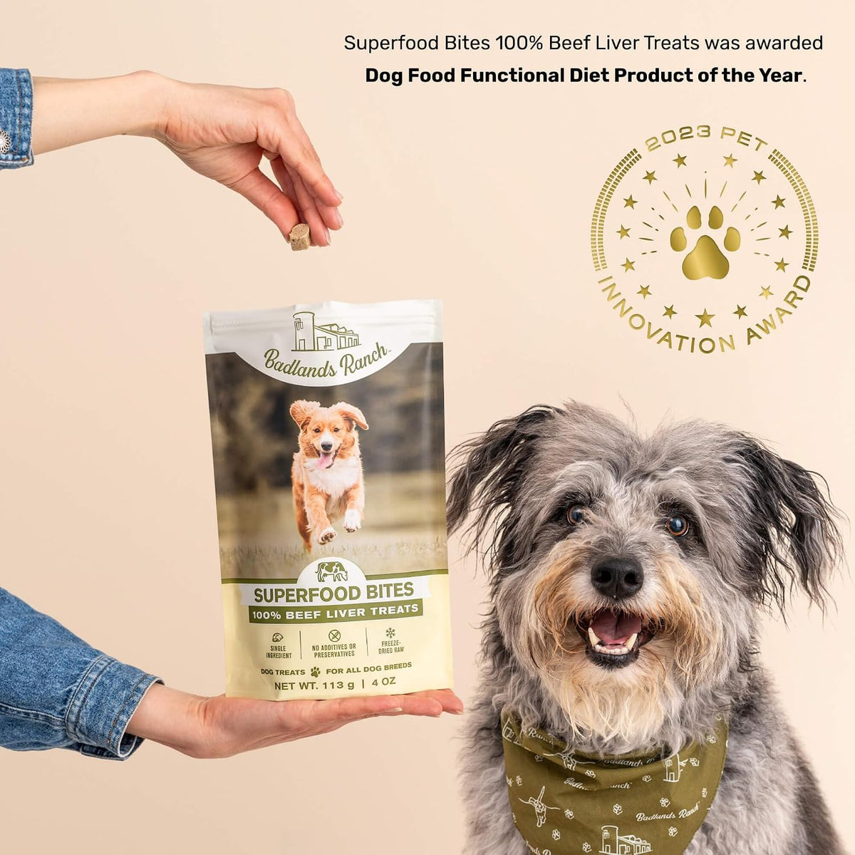 Superfood Bite Freeze-Dried Beef Liver Dog Treats, 4 oz