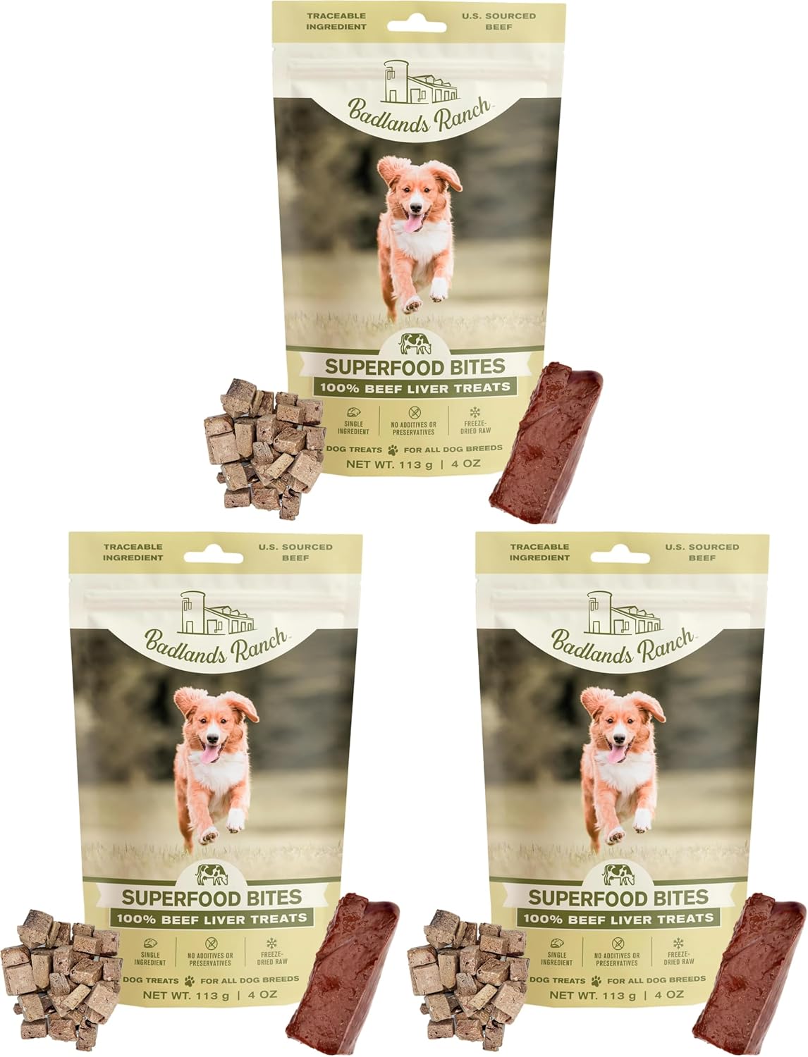 Superfood Bite Freeze-Dried Beef Liver Dog Treats, 4 oz