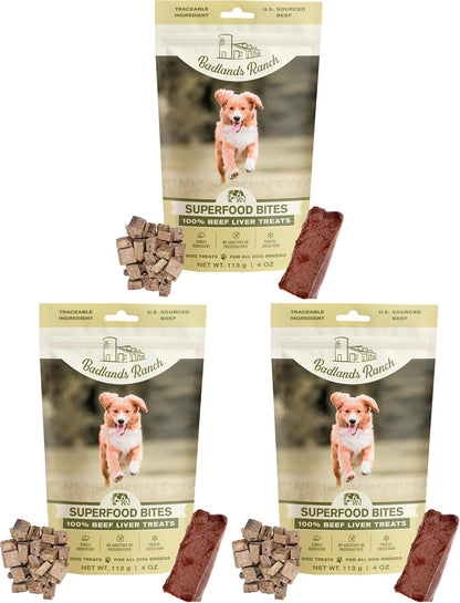 Superfood Bite Freeze-Dried Beef Liver Dog Treats, 4 oz