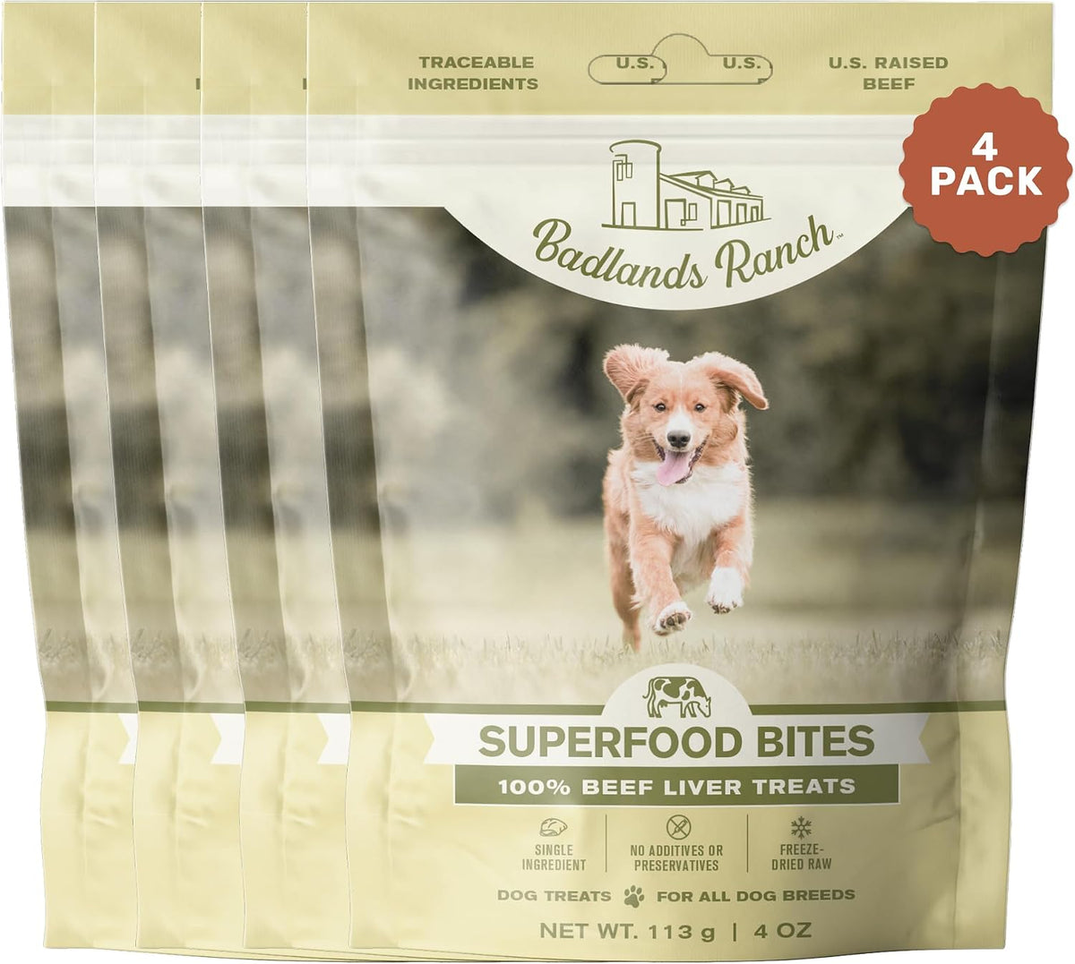 Superfood Bite Freeze-Dried Beef Liver Dog Treats, 4 oz