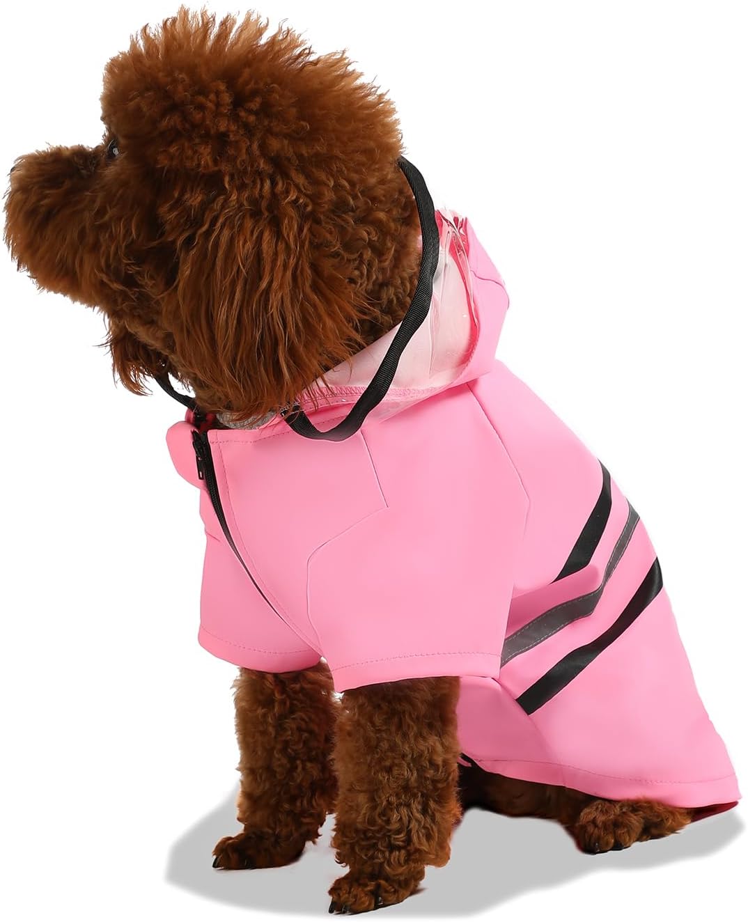 Reflective Dog Raincoat Dog Rain Jacket with Hood Lightweight Waterproof Rain Coat for Puppies (Blue M)