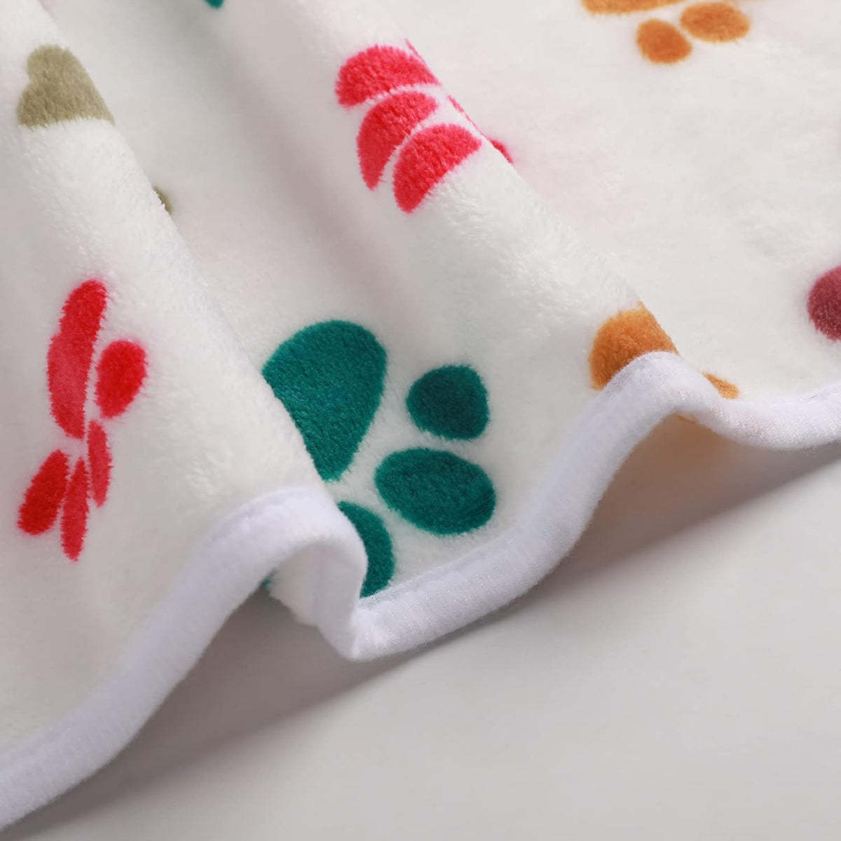 1 Pack 3 Blankets Fluffy Premium Fleece Pet Blanket Flannel Paw Printed Throw for Dog Cat(Small 23x16'', Grey/Brown/Blue)