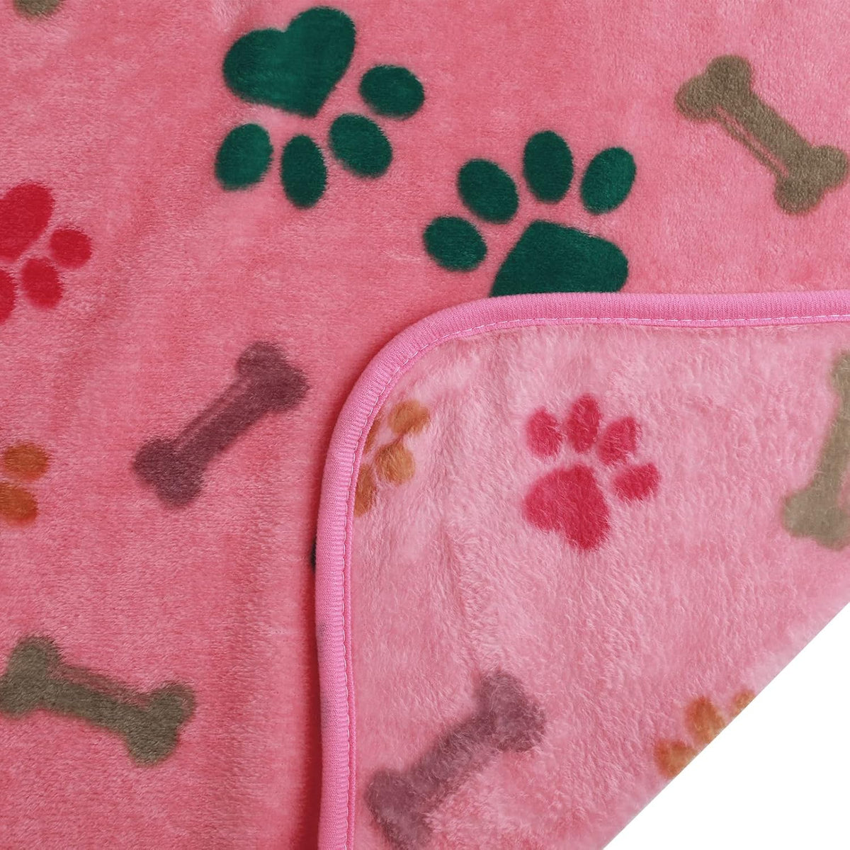 1 Pack 3 Blankets Fluffy Premium Fleece Pet Blanket Flannel Paw Printed Throw for Dog Cat(Small 23x16'', Grey/Brown/Blue)