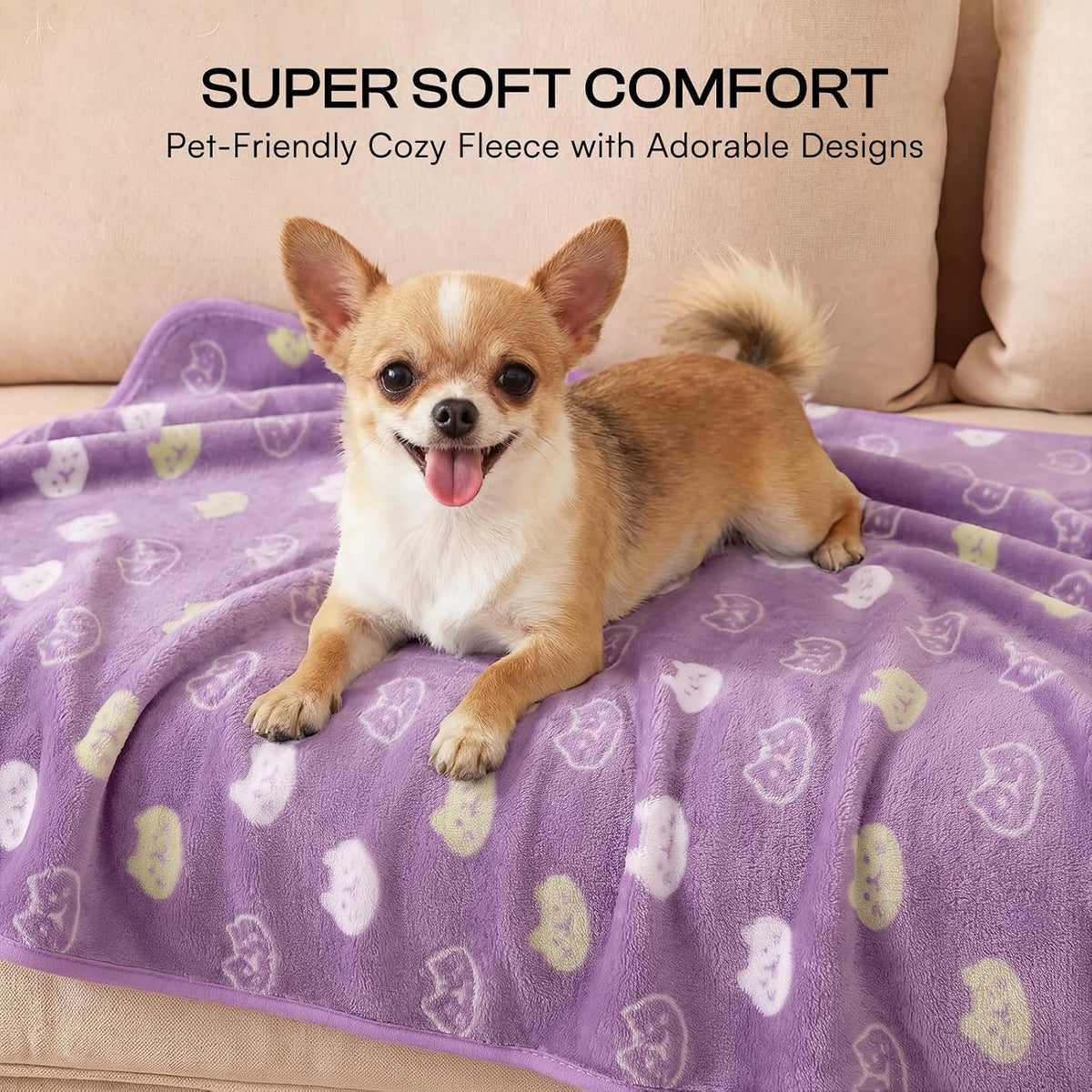 1 Pack 3 Blankets Fluffy Premium Fleece Pet Blanket Flannel Paw Printed Throw for Dog Cat(Small 23x16'', Grey/Brown/Blue)