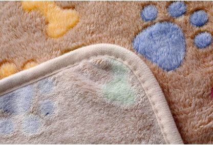 1 Pack 3 Blankets Fluffy Premium Fleece Pet Blanket Flannel Paw Printed Throw for Dog Cat(Small 23x16'', Grey/Brown/Blue)