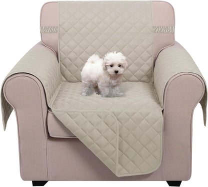Reversible Sofa Cover Couch Cover for Dogs, Coffee/Beige | 68''Sofa Mat Washable, Pet Friendly, Elastic Straps, Water Repellent, Furniture Protector for 3 Cushion Couch - Colors A
