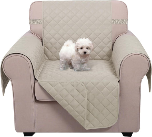 Reversible Sofa Cover Couch Cover for Dogs, Coffee/Beige | 68''Sofa Mat Washable, Pet Friendly, Elastic Straps, Water Repellent, Furniture Protector for 3 Cushion Couch - Colors A
