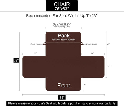 Reversible Sofa Cover Couch Cover for Dogs, Coffee/Beige | 68''Sofa Mat Washable, Pet Friendly, Elastic Straps, Water Repellent, Furniture Protector for 3 Cushion Couch - Colors A