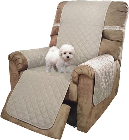 Reversible Sofa Cover Couch Cover for Dogs, Coffee/Beige | 68''Sofa Mat Washable, Pet Friendly, Elastic Straps, Water Repellent, Furniture Protector for 3 Cushion Couch - Colors A