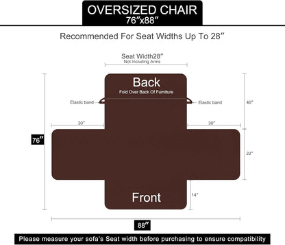 Reversible Sofa Cover Couch Cover for Dogs, Coffee/Beige | 68''Sofa Mat Washable, Pet Friendly, Elastic Straps, Water Repellent, Furniture Protector for 3 Cushion Couch - Colors A