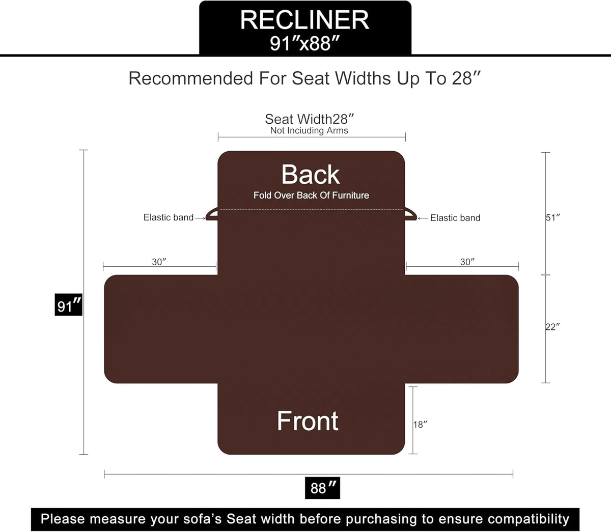 Reversible Sofa Cover Couch Cover for Dogs, Coffee/Beige | 68''Sofa Mat Washable, Pet Friendly, Elastic Straps, Water Repellent, Furniture Protector for 3 Cushion Couch - Colors A