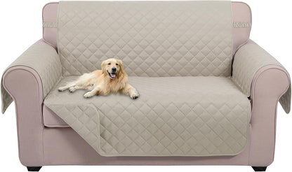 Reversible Sofa Cover Couch Cover for Dogs, Coffee/Beige | 68''Sofa Mat Washable, Pet Friendly, Elastic Straps, Water Repellent, Furniture Protector for 3 Cushion Couch - Colors A