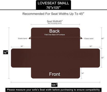 Reversible Sofa Cover Couch Cover for Dogs, Coffee/Beige | 68''Sofa Mat Washable, Pet Friendly, Elastic Straps, Water Repellent, Furniture Protector for 3 Cushion Couch - Colors A